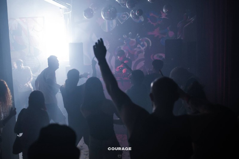 A crowd dancing at Courage